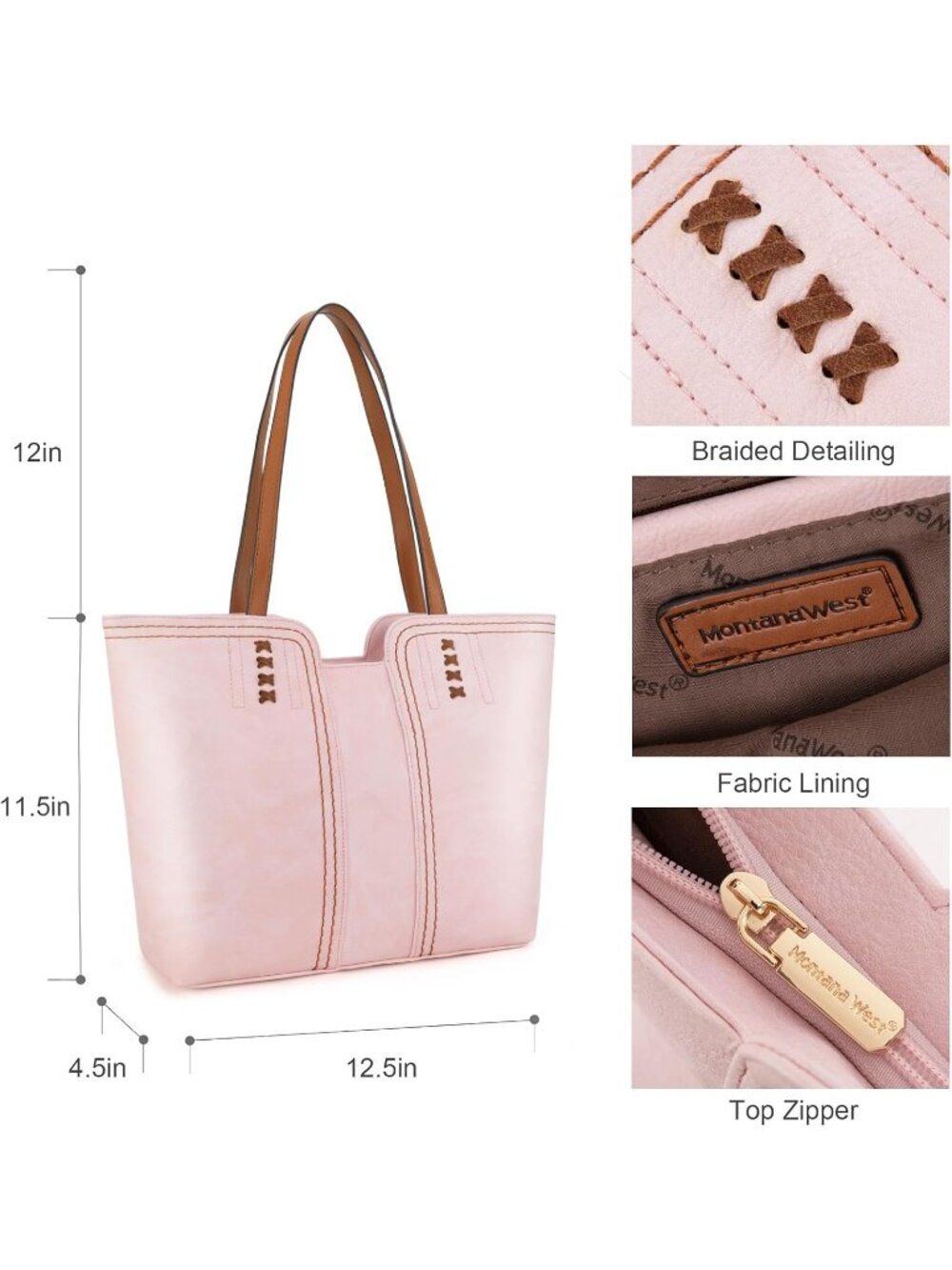 Women's Cherry Blossom Vegan Leather Classy Look West Tote Handle Satchel Purse - Picture 4 of 6